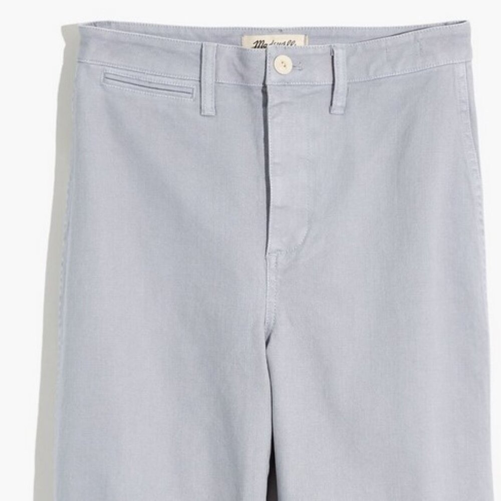 Madewell Slim Emmett Wide Leg Crop Pants Womens 27 Dusty Pool Lt Blue Grey Jeans